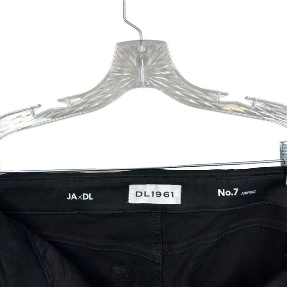 DL 1961 x Jessica Alba No. 7 Womens Jumpsuit Scorpion Button Zip Pockets Black S - Picture 10 of 10